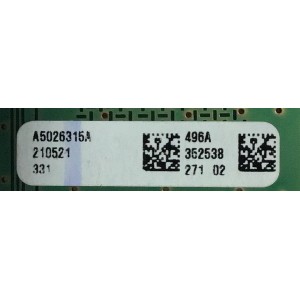 LED DRIVER PARA TV SONY NUMERO DE PARTE  A-5026-315-A / A5026315A / 1-009-562-21 / (100956121) / 496A / DISPLAY T500QVN04.3 / MODELO XR-50X90J / XR50X90J